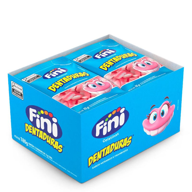 Bala Dentadura - 180g - 12 unidades - Fini - Magazine 25