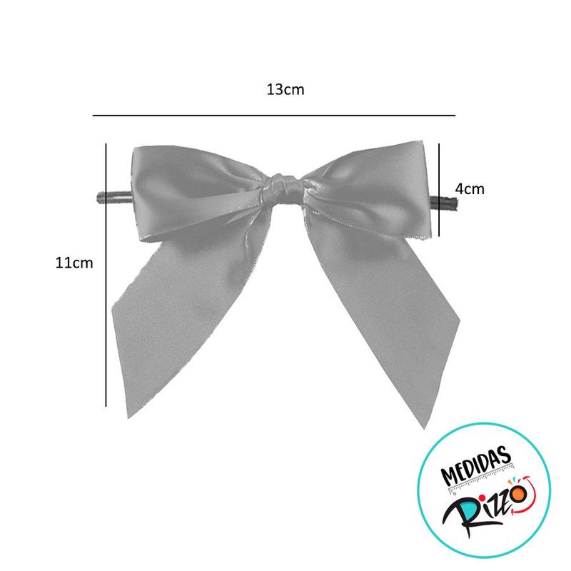 Laço Perfeito de Fita de Cetim com Lacre Prático - Marfim - G 11x13cm - 3 unidades - Cromus - Magazine 25