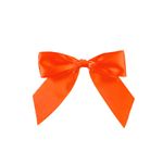 Laço Perfeito de Fita de Cetim com Lacre Prático - Laranja - P 7,5x12,5cm - 3 unidades - Cromus - Magazine 25