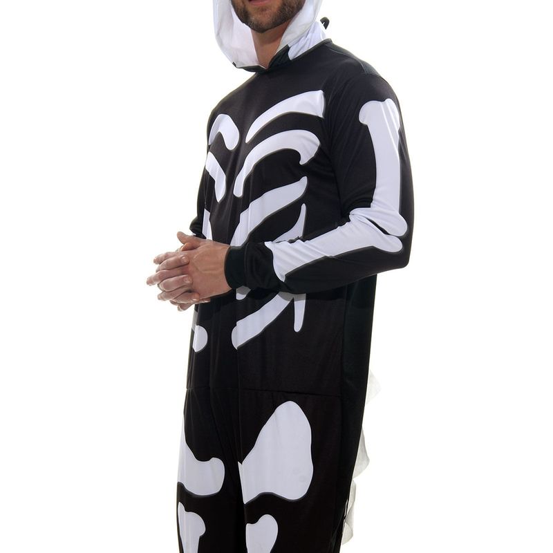 Fantasia Esqueleto Dinossauro Kigurumi Adulto com Capuz - Halloween M