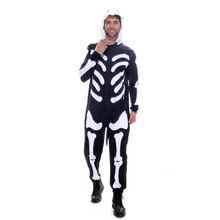 Fantasia Esqueleto Dinossauro Kigurumi Adulto com Capuz - Halloween