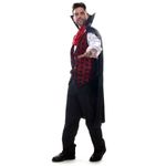 Fantasia Vampiro Vermelho Adulto com Capa e Lenço - Halloween 
 GG
