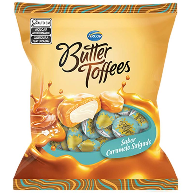 Bala Butter Toffees Caramelo Salgado 100g - Arcor