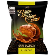 Bala Butter Toffees Intense 53% Cacau Pistache 90g - Arcor