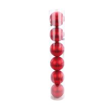 Bola de Natal em Tubo - Fosco Vermelho - 8cm - 6 unidades - Cromus - Magazine 25