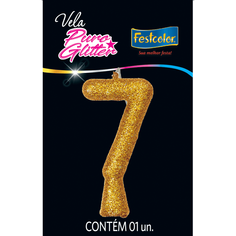 Vela Puro Glitter Dourada  635762