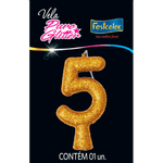 Vela Puro Glitter Dourada  635762