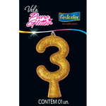 Vela Puro Glitter Dourada  635762