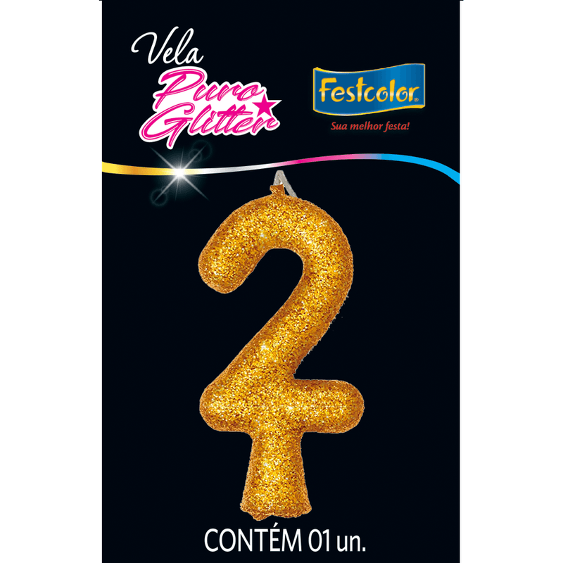 Vela Puro Glitter Dourada  635762