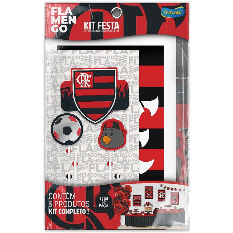 Kit Festa Flamengo 2023 com 62 itens - Festcolor