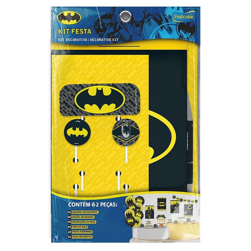 Kit Festa Batman Geek com 62 itens - Festcolor