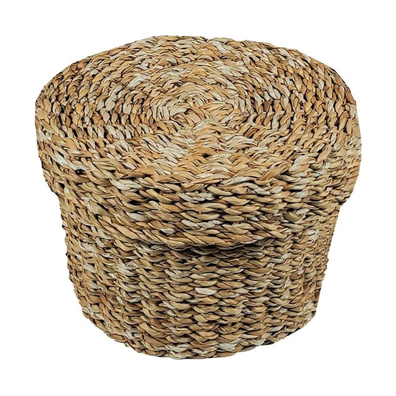 Cesta Decorativa Carajas de Seagrass com Tampa - 24x24x18cm - 1 unidade - Rizzo