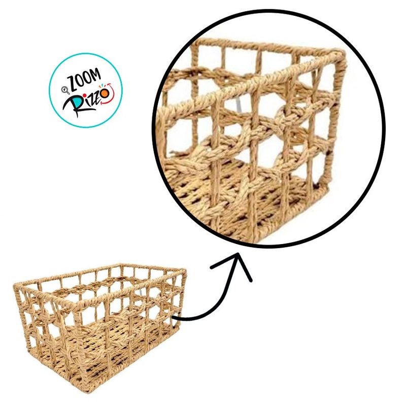 Cesta Decorativa Ikolen de Fibra Natural - 30x20x14cm - 1 unidade - Magazine 25