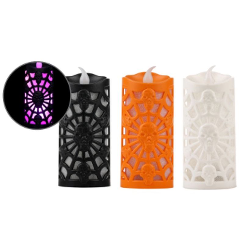 Vela de Led Teia Halloween Sortido 10,5cm - 1 Un