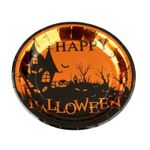 Prato Papel Metalizado Happy Halloween 18cm - 10 Un