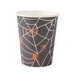 Copo Papel Halloween Teia 270ml - 10 Un
