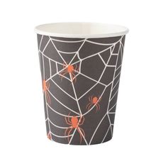 Copo Papel Halloween Teia 270ml - 10 Un