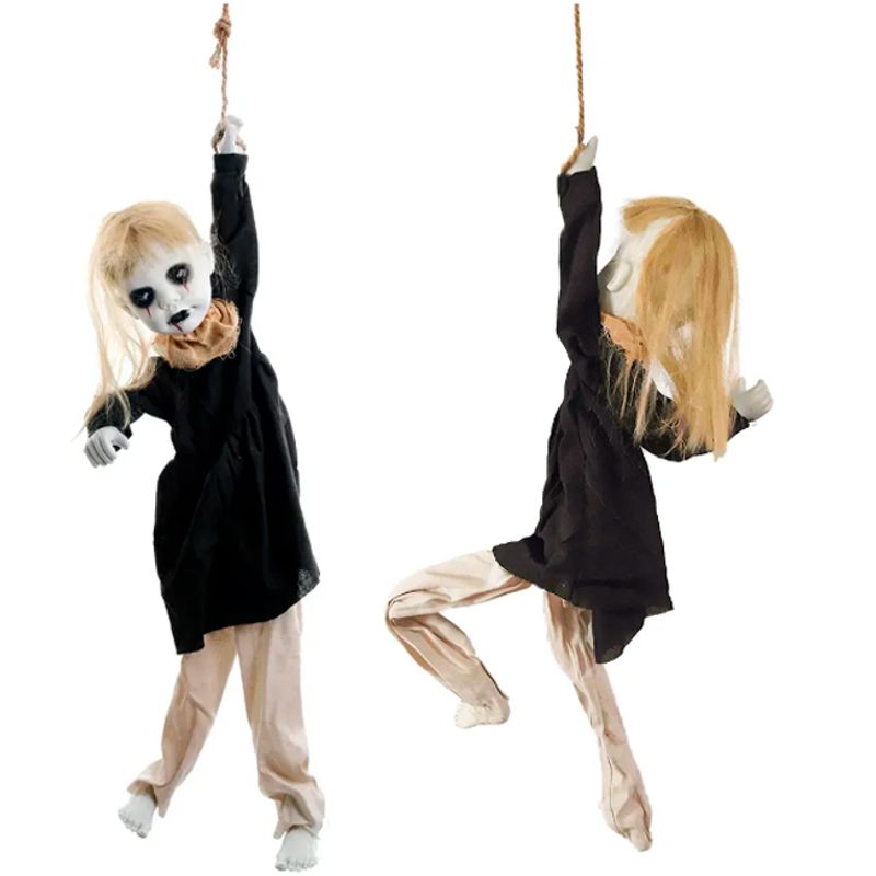 Boneca Enforcada Halloween Com Som, Luz e Movimento 90cm - 1 Un