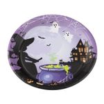 Prato Papel Halloween Bruxa 18cm - 10 Un