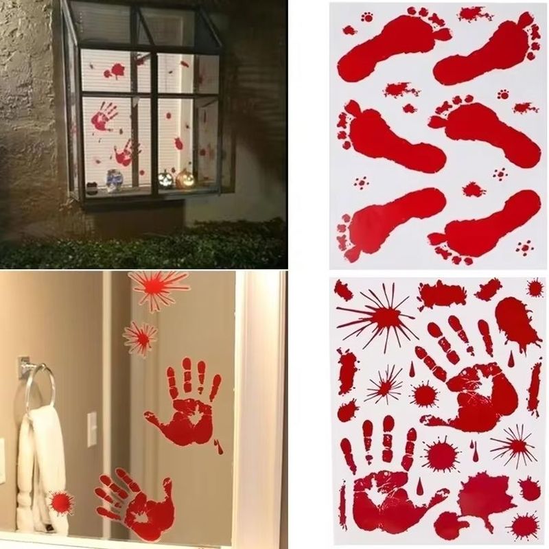 Adesivos Mãos e Manchas de Sangue Halloween Sortido - 1 Un