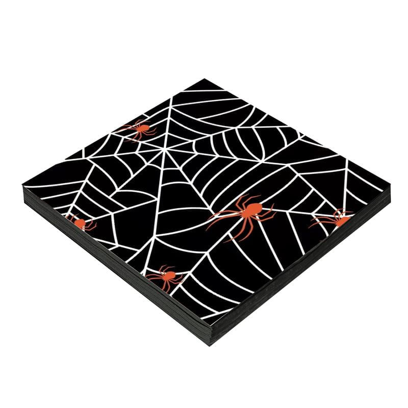 Guardanapo Estampado 32cm Folha Dupla Halloween Teia - 20 Un