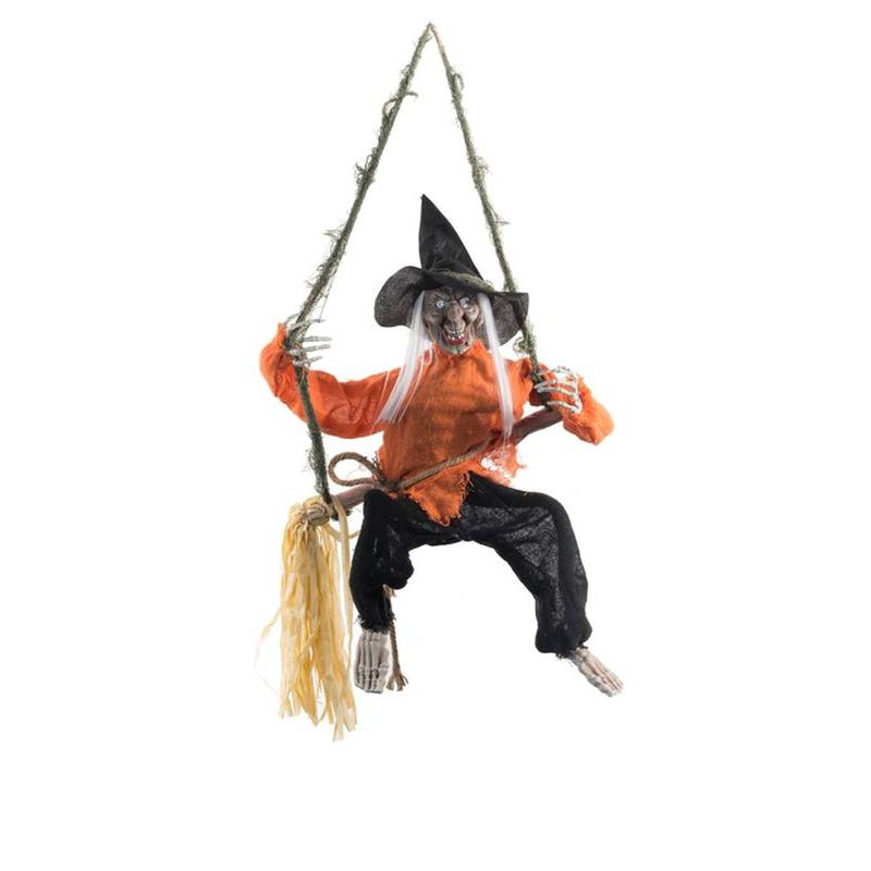 Enfeite Halloween Bruxo Com Som, Luz e Movimento 80cm - 1 Un