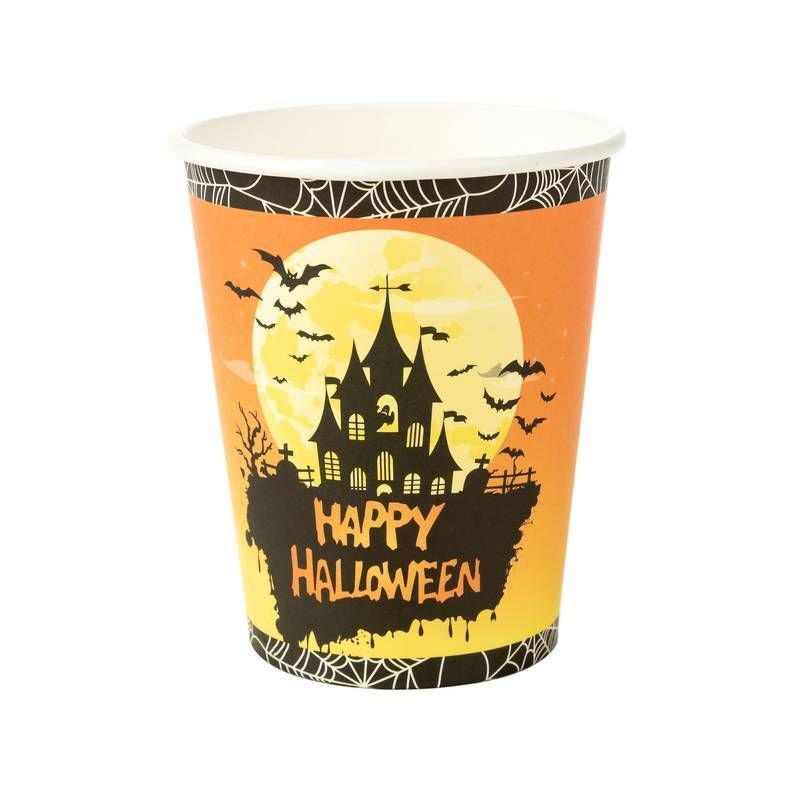 Copo Papel Halloween Castelo 270ml - 10 Un