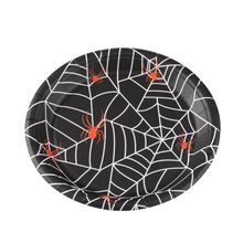 Prato Papel Halloween Teia 18cm - 10 Un