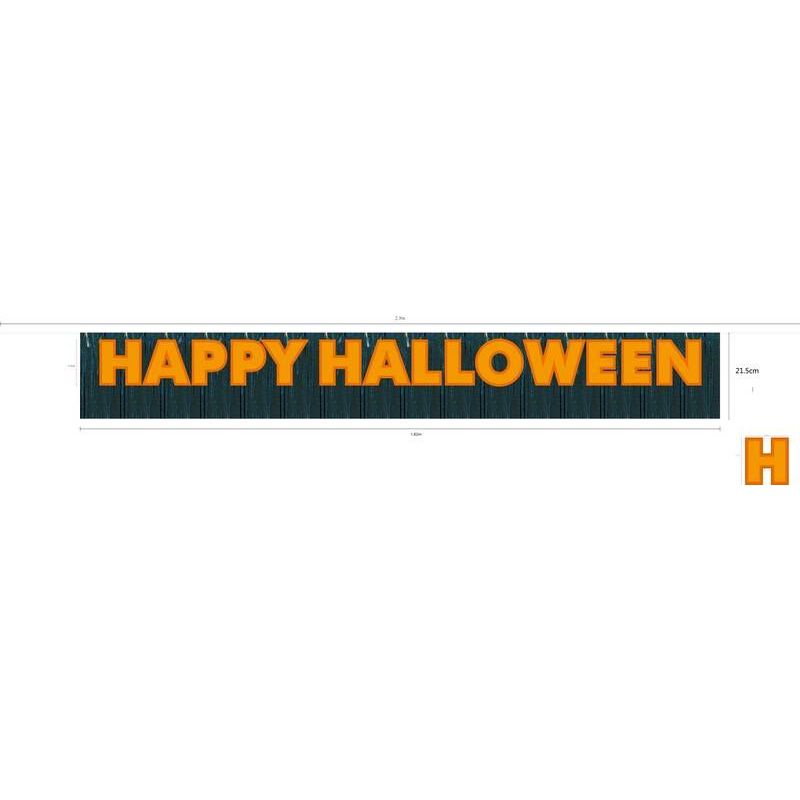 Faixa Happy Halloween com Cortina 1,80 Metros - 1 Un