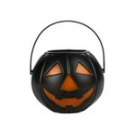 Balde Abóbora Halloween Preto com Laranja 11cm - 1 Un