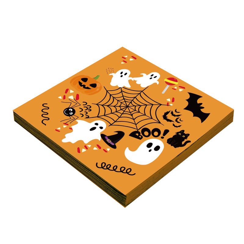 Guardanapo Estampado 32cm Folha Dupla Halloween Boo - 20 Un