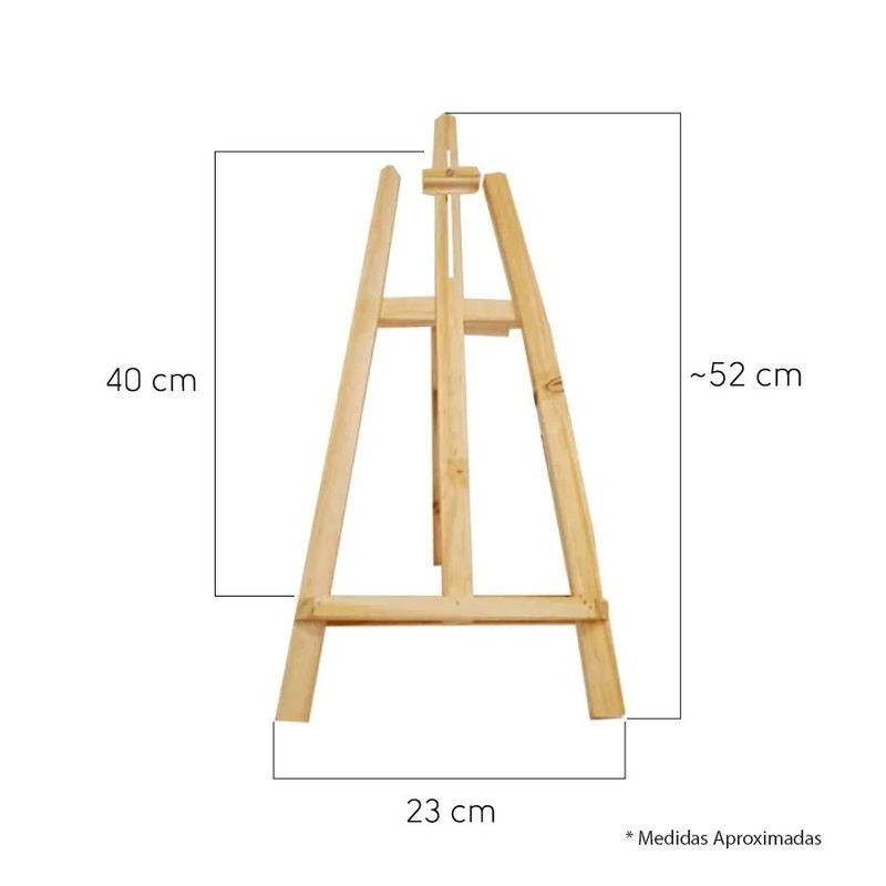 Cavalete de Madeira Crua Grande - 52 x 23 cm - 1 Unidade - Rizzo