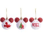 KIt Bolas de Natal Disney Mickey - Sortido - Vermelho e Branco - 10 cm  - 2 unidades - Cromus - Magazine 25