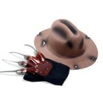 Kit Freddy Krueger Adulto - Chapéu e Luva