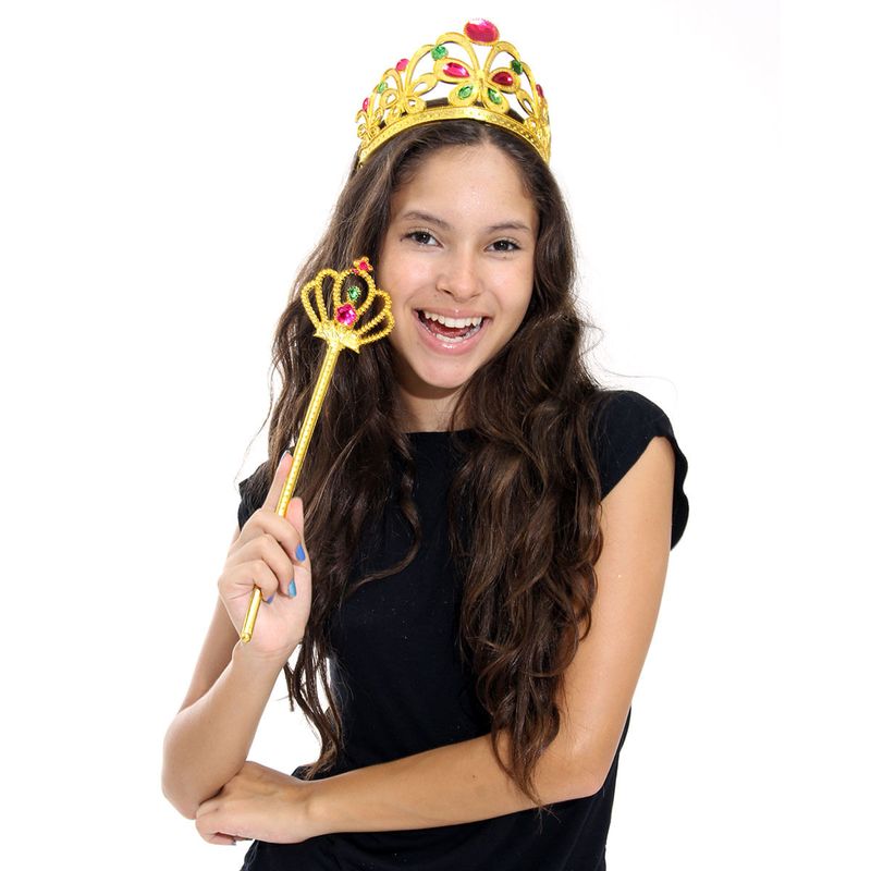 Varinha De Princesa Infantil Para Fantasias Abrakadabra Dourado