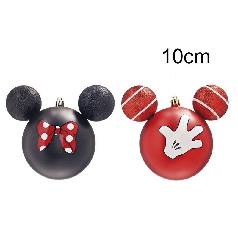 Kit Bolas Acessórios Mickey e Minnie Vermelho e Preto  10cm - 02 unidades Natal Disney - Cromus - Magazine 25