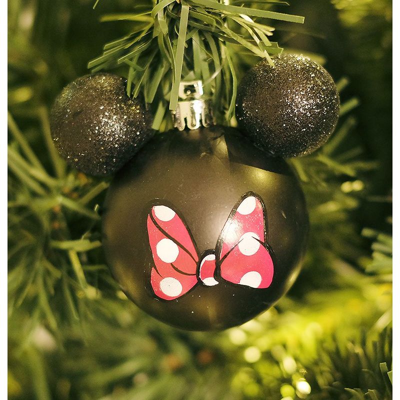 Kit Bolas Acessórios Mickey e Minnie Vermelho e Preto  10cm - 02 unidades Natal Disney - Cromus - Magazine 25