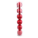 Bolas de Natal em Tubo - Vermelho Fosco - 10cm - 6 unidades - Cromus - Magazine 25