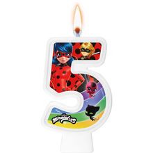 Vela Numeral Ladybug Core -  Regina Festas