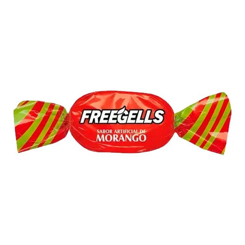 Bala Dura Azedinha Freegells Morango 475g - Riclan