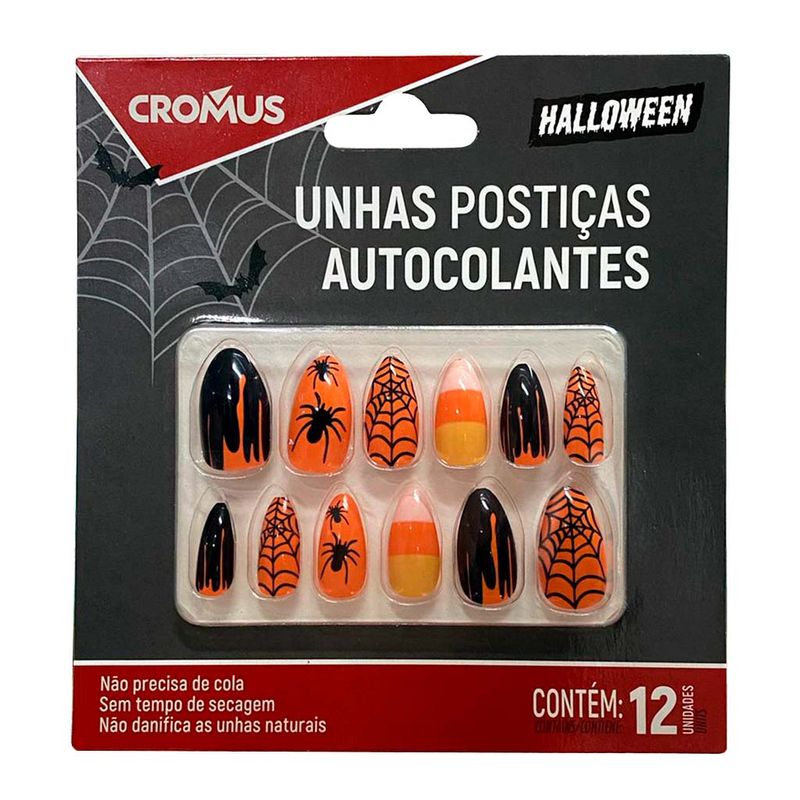 Halloween Unhas Postiças Autocolantes c/12 - Cromus