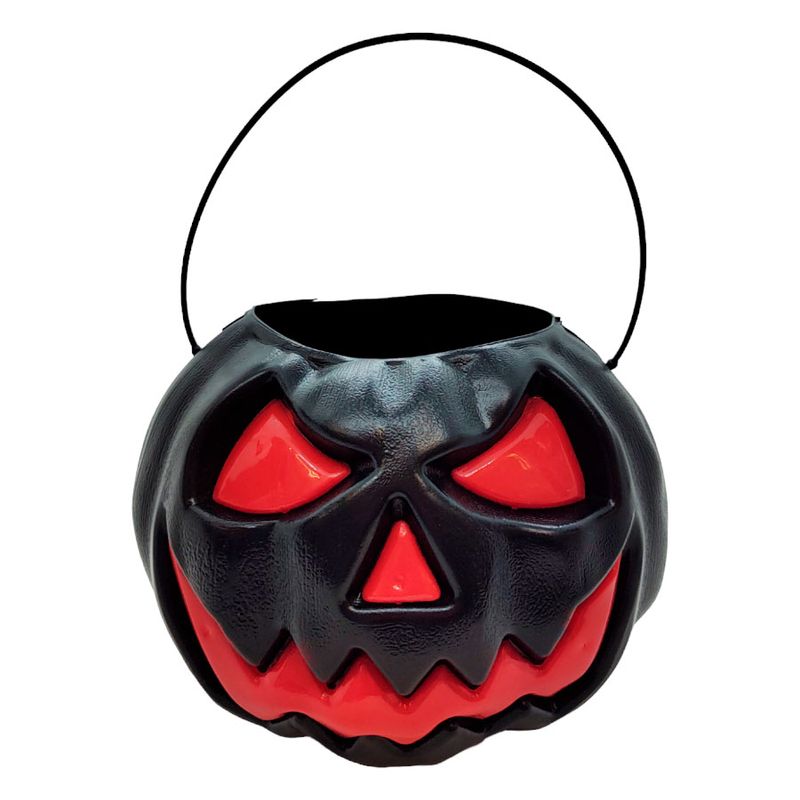 Mini Baldinho de Halloween com Alça - Abóbora Preto - 6x7cm - 1 unidade - Magazine 25