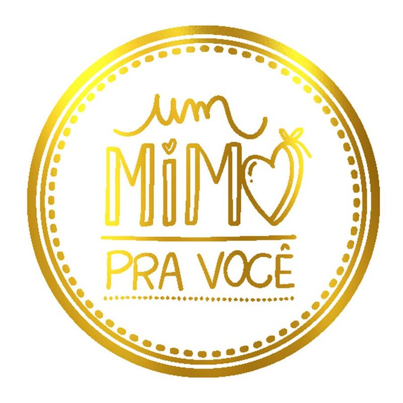 Adesivo "Um Mimo Pra Você" - Ref.2106 - Hot Stamping - Dourado - 50 unidades - Stickr - Magazine 25