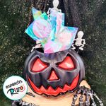 Baldinho de Halloween com Alça - Abóbora Preta - 13x17cm - 1 unidade - Magazine 25