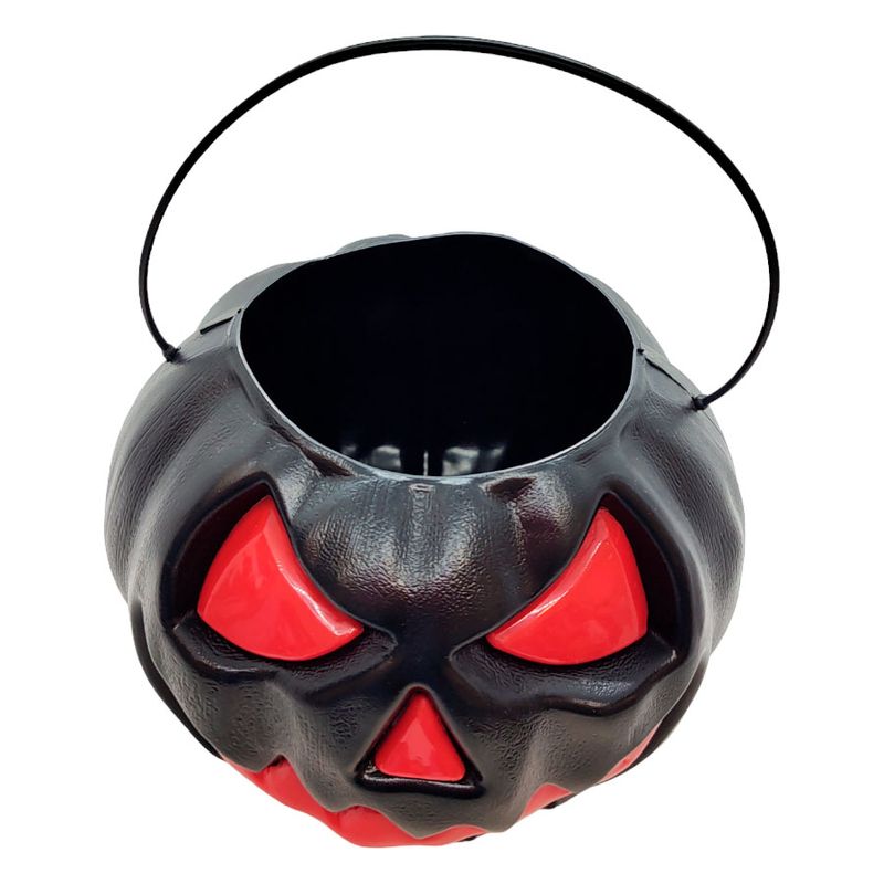 Baldinho de Halloween com Alça - Abóbora Preta - 13x17cm - 1 unidade - Magazine 25