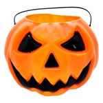 Mini Baldinho de Halloween com Alça - Abóbora Laranja - 6x7cm - 1 unidade - Magazine 25