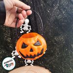 Mini Baldinho de Halloween com Alça - Abóbora Laranja - 6x7cm - 1 unidade - Magazine 25