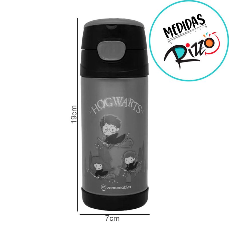 Garrafa Térmica com Canudo Hogwarts - 350ml - 1 unidade - Zona Criativa - Magazine 25