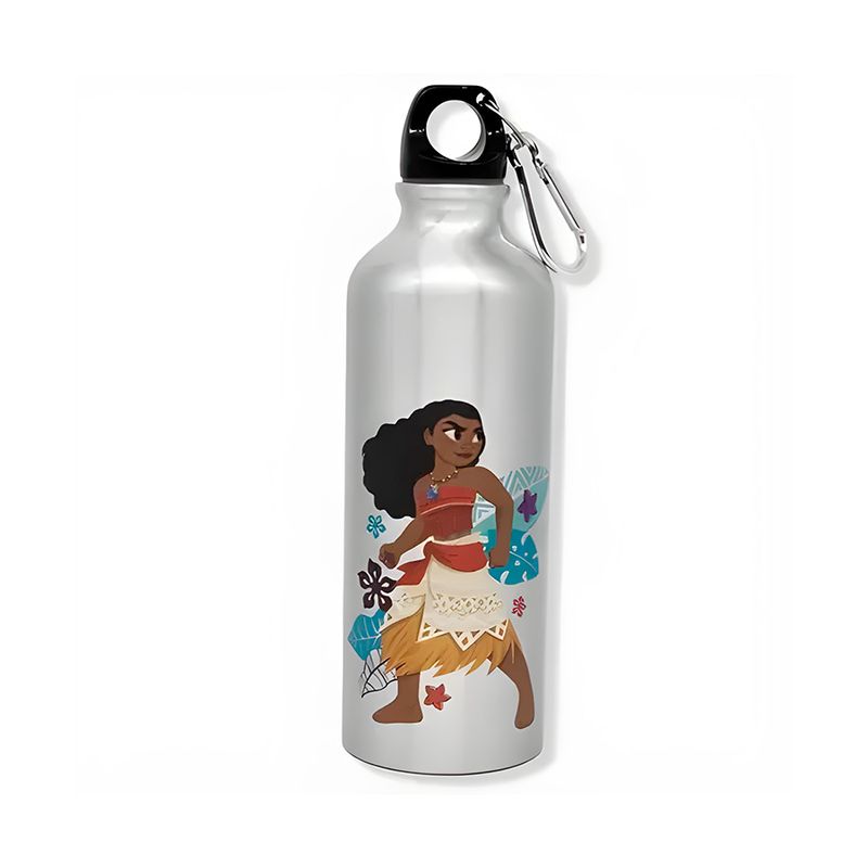 Garrafa de Alumínio com Mosquetão - Moana - 500ml  - 1 unidade - Zona Criativa - Rizzo