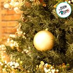 Bola de Natal com Glitter e Fosca - Ouro - 8cm - 4 unidades - Cromus - Magazine 25